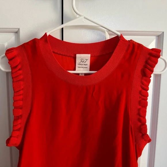 Cinq a sept red silk top - Picture 2 of 6